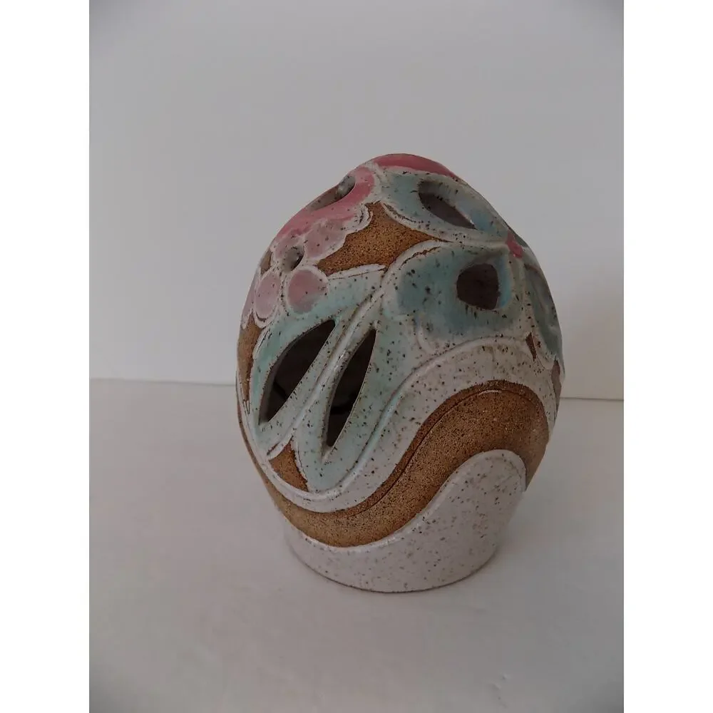 Vintage Judy Brater Pottery Tea Light Candle Holder Ceramic Signed